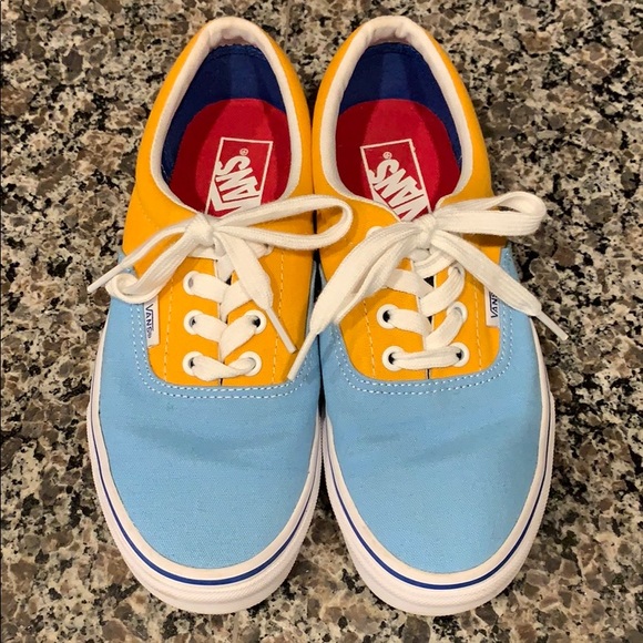 vans era bright color blocked skate shoes